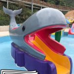 Anti UV bambini parco acquatico attrezzature in fibra di vetro balena acqua scivolo 0