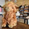 highland cow plush toy with custom ear tag