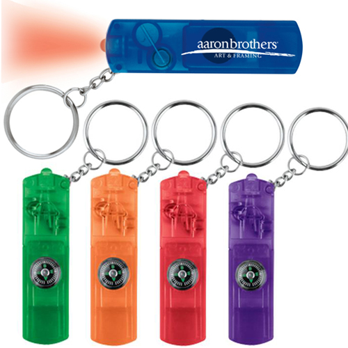 Whistle LED Key Light With Compass