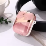 airpods covers in rose gold marble