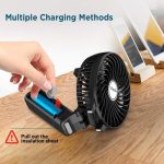 Mini Handheld Fan with 2600mAh USB Rechargeable Battery Image 2