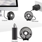 Mini ručný ventilátor s 2600mAh USB nabíjateľnou batériou Obrázok 8