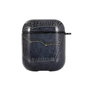 llavero negro con moderno estuche para airpods