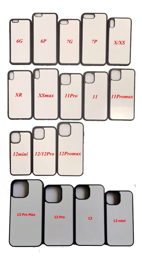 Etuis de téléphone vierges à l'échelle 1