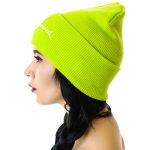 Cozy Knitted Acrylic Beanie in Winter Setting