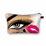 custom logo travel makeup pouch printed polyester zipper cosmetic bag 4