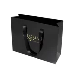 custom print black luxury gifts paper bags with your own logo 1