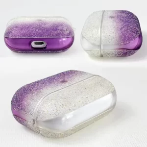 capa para airpods personalizada com glitter, logótipo e chaveiro