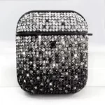 elegant black rhinestone airpod case stylish protection