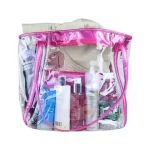 fashion pvc zipper cosmetic jelly women transparent beach bag 3