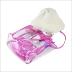 fashion pvc zipper cosmetic jelly women transparent beach bag 4