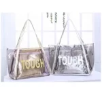 fashion pvc zipper cosmetic jelly women transparent beach bag 6