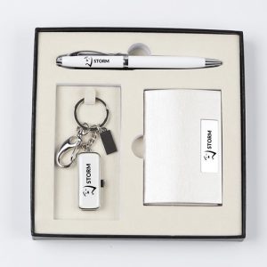 Premimum kaarthouder & pen geschenkset met USB stick