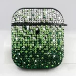 green delight rhinestone airpods pro case for trendsetters