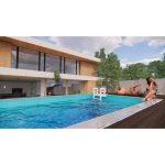 Piscina mobile moderna in vetroresina preconfezionata, interrata