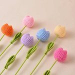 Finished Knitting Tulips Crochet Flowers Simulation artificial flowers wholesale Wool Knitting Flowers Valentine's Day Gift