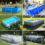 Personalizzato grande rettangolare fuori terra piscine Piscina per adulti all'aperto Backyard Garden Steel Frame Pool