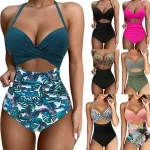 Costume da bagno Plus Size Donne Costume da bagno 2022 Retro Grande Un pezzo Grasso Tuta da bagno per le signore Nero Verde Bikini Adulti