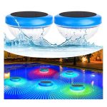 Lampe solaire de piscine avec changement de couleur automatique RVB Lampe de piscine étanche flottante pour nager dans l'eau la nuit Lampe de piscine à LED