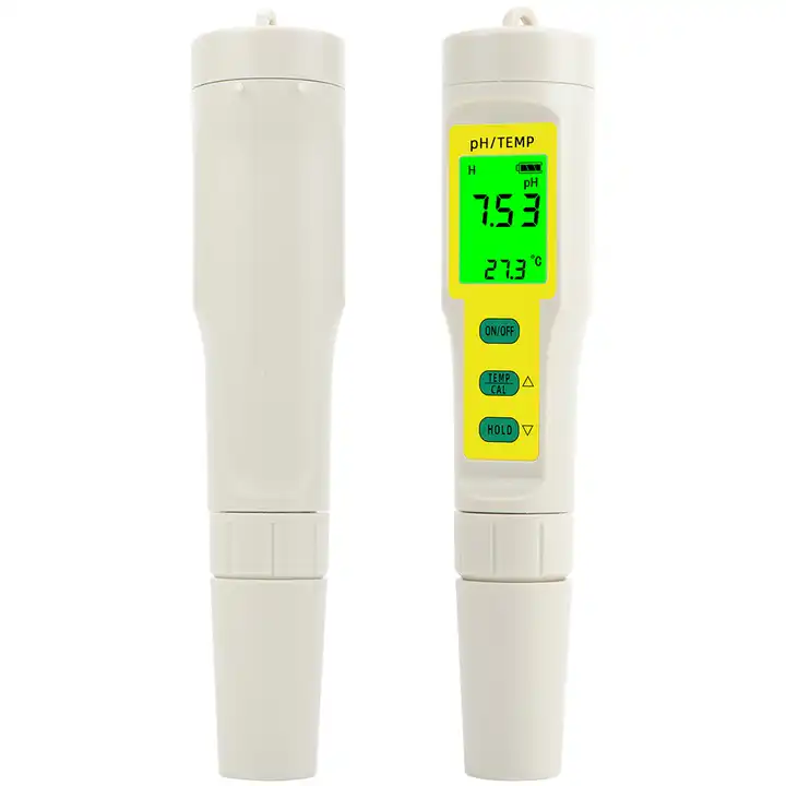 Tester compatto di pH e misuratore di temperatura per l'analisi della qualità dell'acqua in vasche e piscine