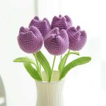 Fertige Stricken Tulpen Häkeln Blumen Simulation künstliche Blumen Großhandel Wolle Stricken Blumen Valentinstag Geschenk