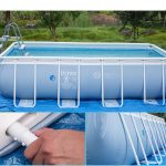 Intex 26792 16FT X 8FT X 42IN Prism Steel Frame Rectangular Pool Set Piscina fuori terra in PVC