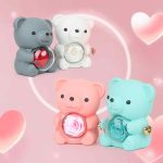 New Product Wholesale Valentine's Day Rotating Bear Rose Eternal Flower Gift Box Rotating Rose Romantic Packaging Gift