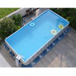 Intex 26792 16FT X 8FT X 42IN Prism Steel Frame Rectangular Pool Set Piscina fuori terra in PVC