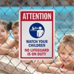 Factory Direct Customized Aluminum Watch Durable Waterproof Safety Product for Children Outdoor Pool Natatorium Swim Sign