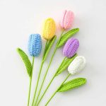 Finished Knitting Tulips Crochet Flowers Simulation artificial flowers wholesale Wool Knitting Flowers Valentine's Day Gift