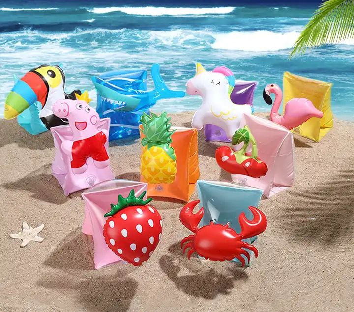 Подгоняйте и оптовое PVC 3D плавая нарукавник раздувное кольцо руки плавания детей руки плавает