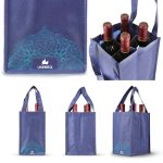 Non-Woven 4 sticle de vin Tote sac Imagine 2