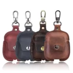 luxurious wine colored leather airpod case