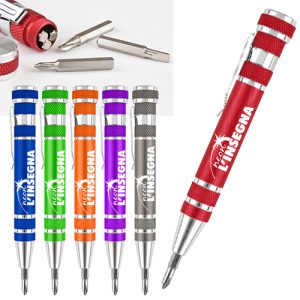 Kit d'outils de vissage en aluminium en forme de stylo