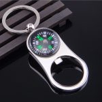 Metal Bottle Opener Compass Keychain in Action