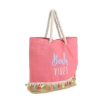 promotional high quality custom cotton shopping beach bag with logo 1