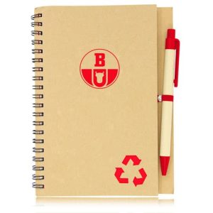 Cuadernos promocionales ecológicos reciclados con bolígrafo