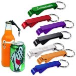 Aluminium fles- en blikopener sleutelhanger