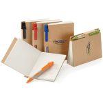 Eco Kraft Cover Notizblock mit Stift