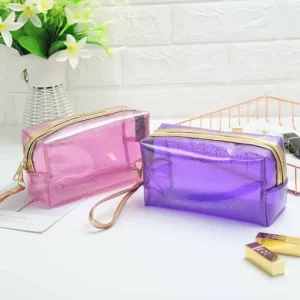 shiny glitter pvc transparent waterproof jelly make up pouchcosmetic bag 1