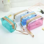 glänzend glitter pvc transparent wasserdicht jelly make up pouchcosmetic bag 5