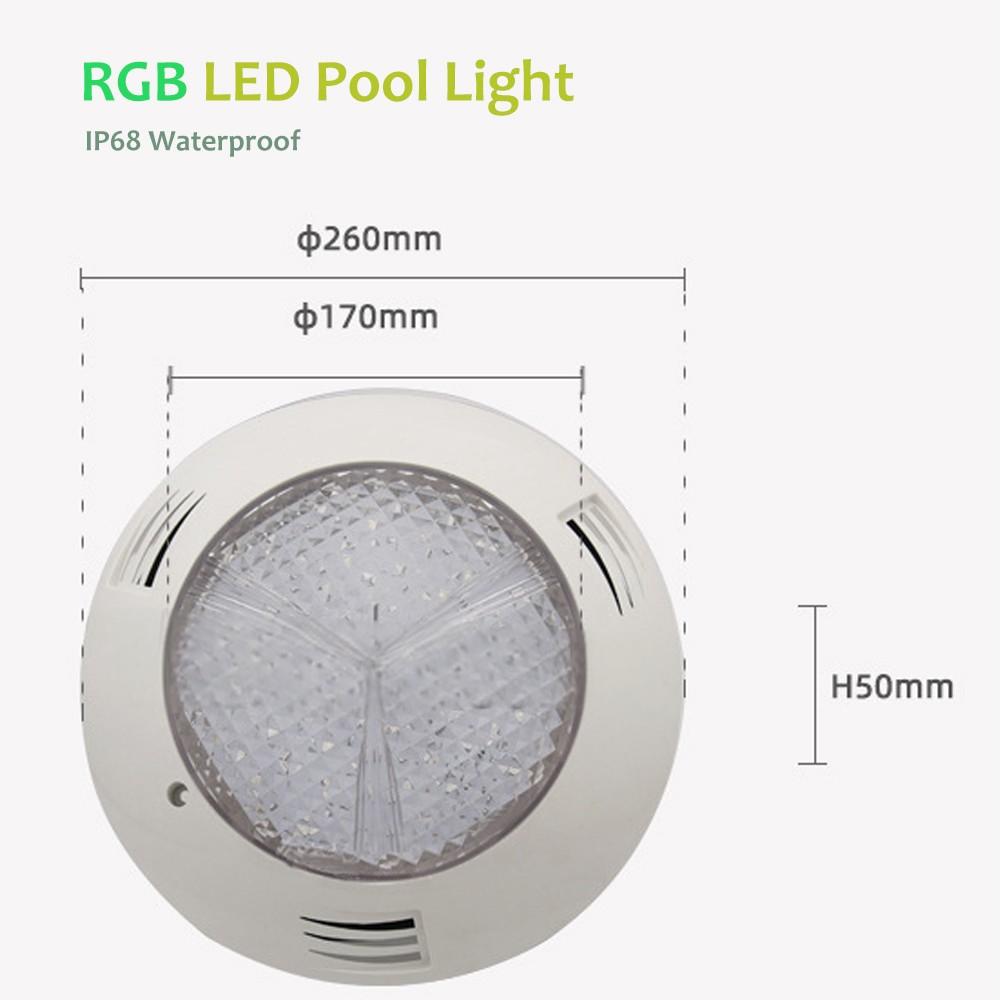 3000K 6000K Controlo Remoto RGB LED Frio Quente à Prova de Água IP68 Luz para Piscina