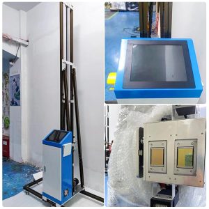 Roda Bergerak di Rel 3D 5D CMYKW Tinta Printer Dinding Tinta UV Mesin Cetak Dinding