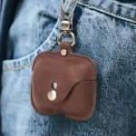 wine elegant leather case for airpods pro