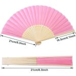 Handheld Folding Bamboo Fans Image 1